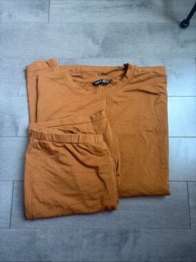 SHEIN Brown Crewneck Loungewear Set